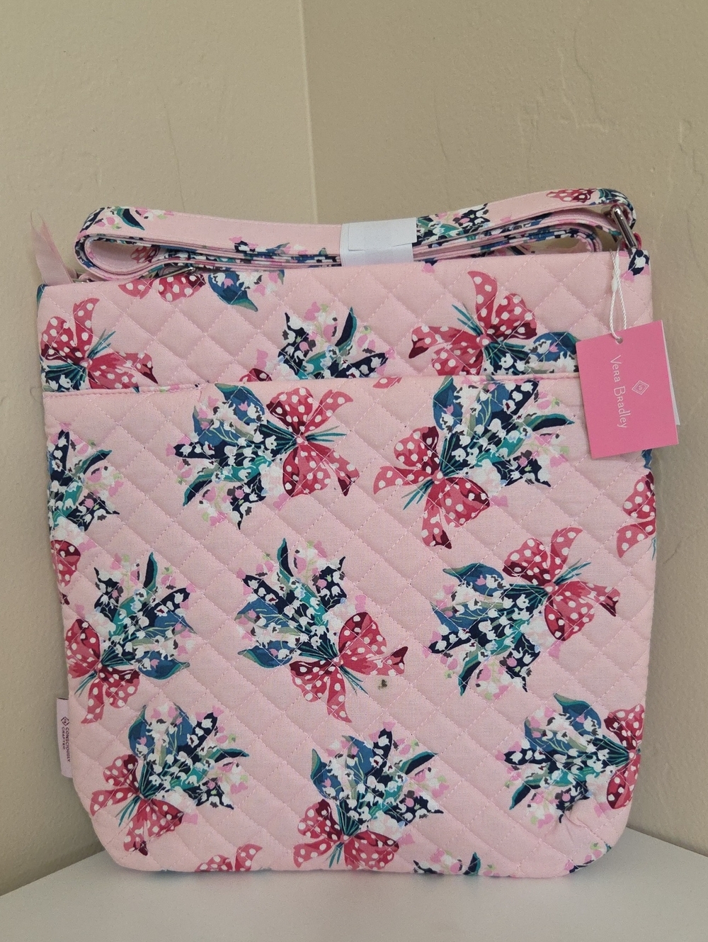 Vera Bradley Pink Floral Quilted Crossbody Bag - Picture 3 of 5